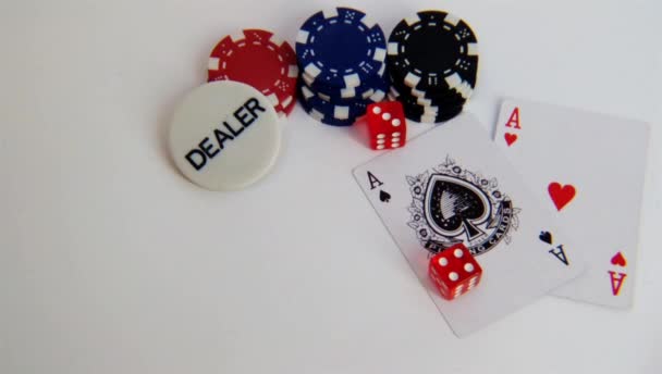 Poker Dice Game Risico — Stockvideo