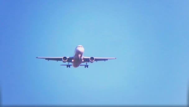 Motoren Van Het Vliegtuig Landing Lucht Geluid — Stockvideo