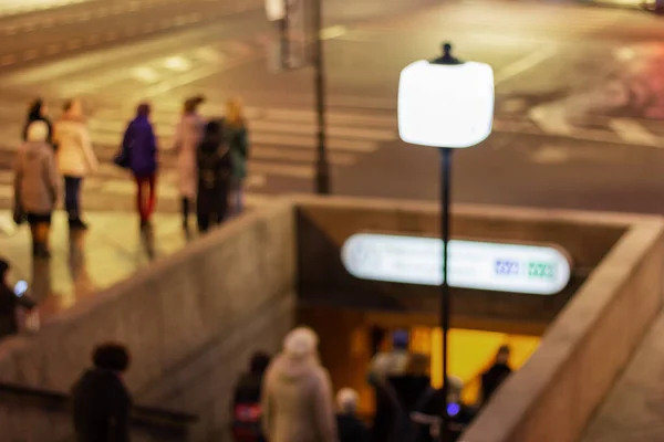 entrance to the subway. passenger flow. underground transport station