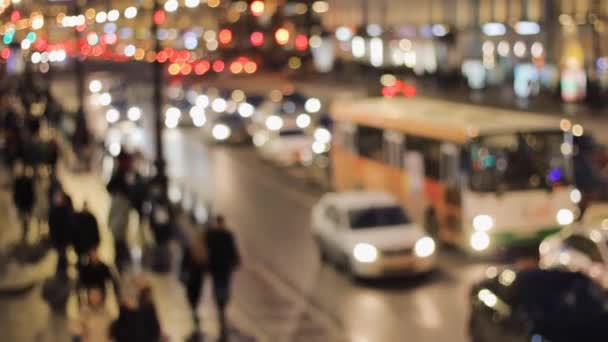 Tráfico Las Calles Ciudad Borroso Movimiento Transporte Urbano Antecedentes — Vídeo de stock