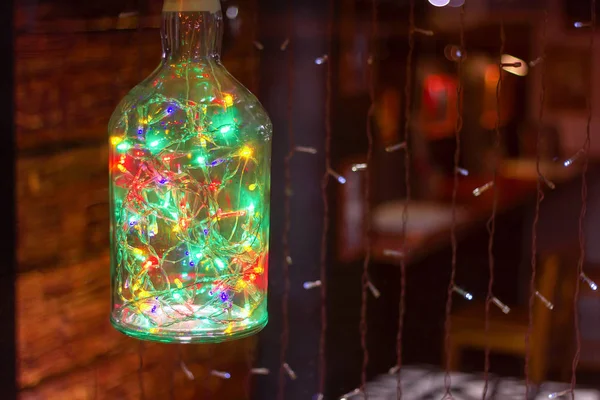 Şişe şeklinde renkli lamba. vitrin ışığı dekorasyon çubuğu