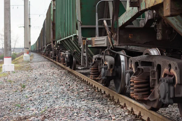 Freight train perspective. business cargo railroad transportation shipping — Stock Photo, Image