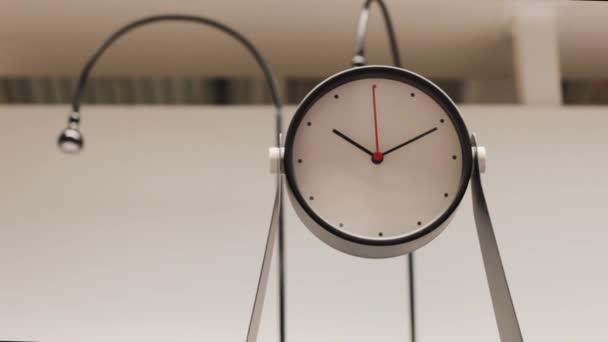 Ρολόι Βέλος Μινιμαλιστικό Φόντο Επιφάνεια Εργασίας Γεωμετρία Απλό Copyspace — Αρχείο Βίντεο