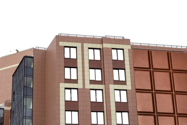Apartman Binası Izole Edilmiş Çikolata Rengi Konsepti — Stok fotoğraf