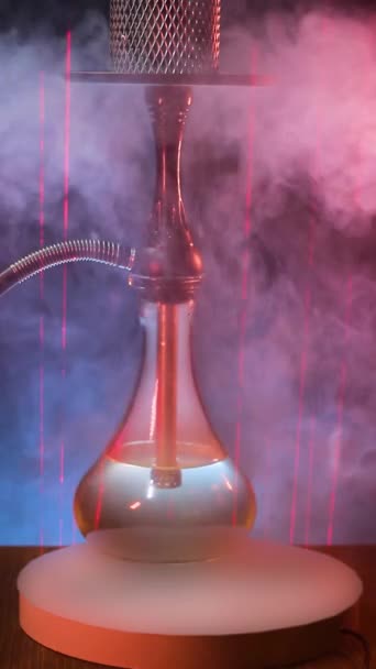 Кальян замедленный дым лазерный свет неоновый клуб вечеринка — стоковое видео