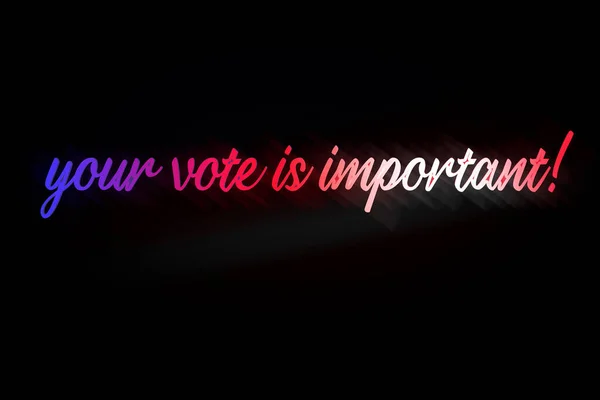 Testo Voto Importante Usa Elezione Democrazia Bandiera Neon Striscione Elezione — Foto Stock