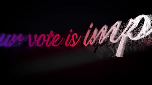 テキスト投票重要なアメリカの選挙民主主義の旗ネオンの選挙 — ストック動画