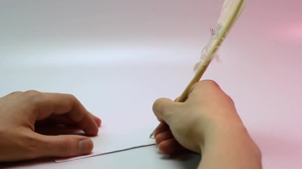 Hayran Retro Iletisinden Kalem Mürekkebiyle Mektuplar Yazmak — Stok video