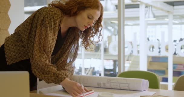 Jeune Femme Affaires Travaillant Dans Bureau — Video