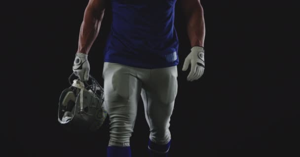 Front View Mid Section Caucasian Male American Football Player Wearing — Stock Video