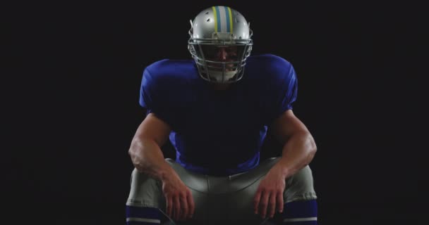 Front View Caucasian Male American Football Player Wearing Team Uniform — Stock Video