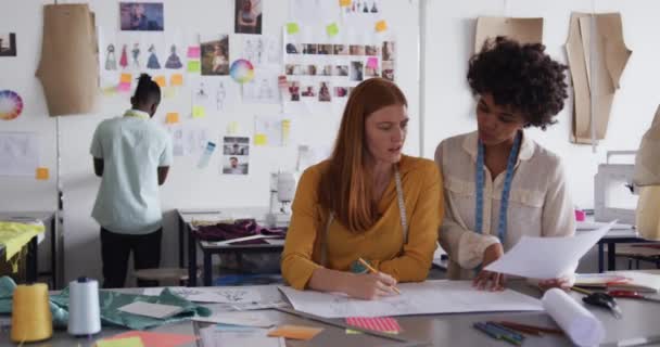 Vista Frontal Una Joven Afroamericana Caucásica Raza Mixta Estudiante Moda — Vídeos de Stock