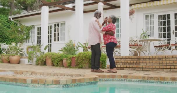 Senior African American Couple Spending Time Home Together Social Distancing — Stock Video