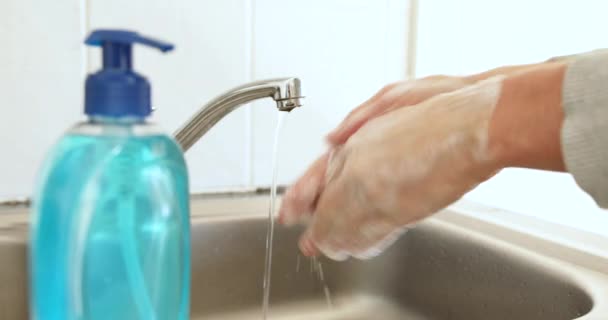 Mid Section Close Caucasian Woman Spending Time Home Self Isolating — Stock Video