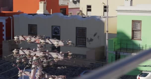 Vue Paysage Urbain Avec Des Toits Bâtiments Colorés Une Ville — Video