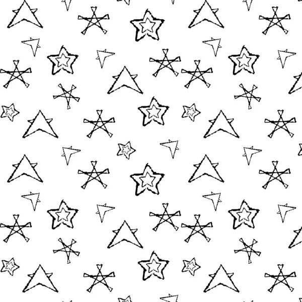 Wzór z gwiazdami na białym tle. — Wektor stockowy
