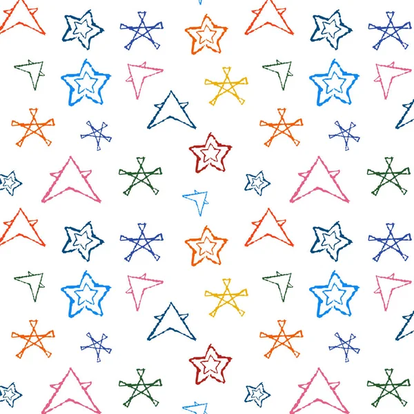 Bezešvé vzor hvězdy na bílém pozadí. — Stockový vektor