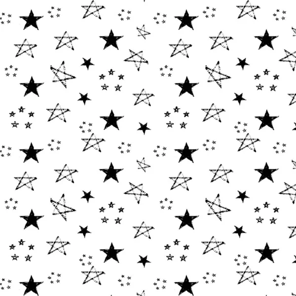 Vzor bezešvé s hvězdami na bílém pozadí. — Stockový vektor