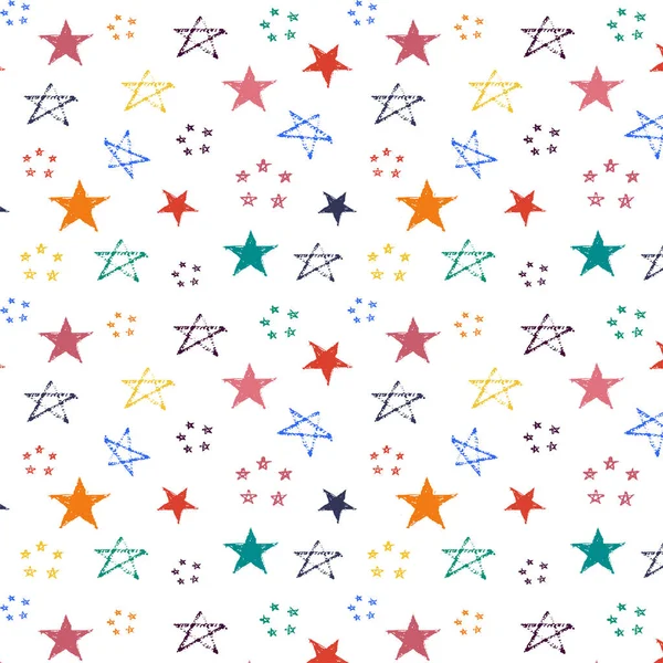 Bezešvé vzor hvězdy na bílém pozadí. — Stockový vektor