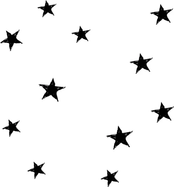 Vzor bezešvé s hvězdami na bílém pozadí. — Stockový vektor