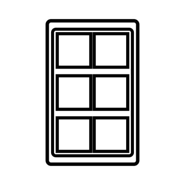 Beyaz arkaplanda izole edilmiş web tasarımı için ev vektör simgesinin ana kapısının açık olması. Ev ikonunun kapısı. Vektör illüstrasyonu.