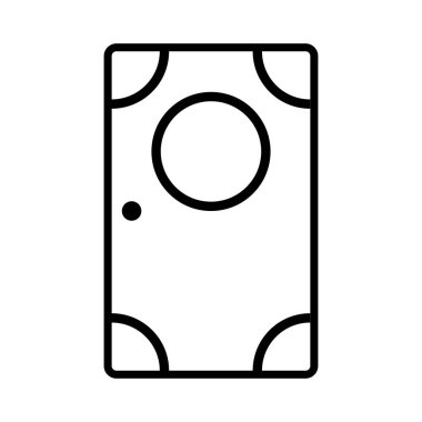 Beyaz arkaplanda izole edilmiş web tasarımı için ev vektör simgesinin ana kapısının açık olması. Ev ikonunun kapısı. Vektör illüstrasyonu.