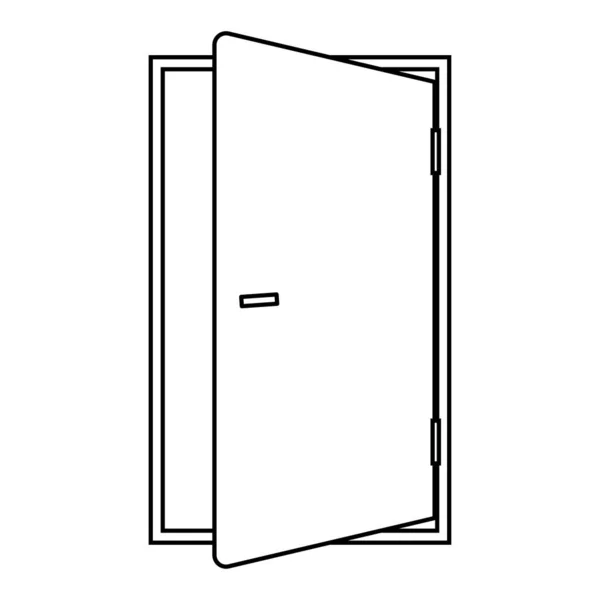 概要白い背景に隔離されたウェブデザインのための家のベクトルアイコンのオープンドア 家のアイコンのドア ベクターイラスト — ストックベクタ