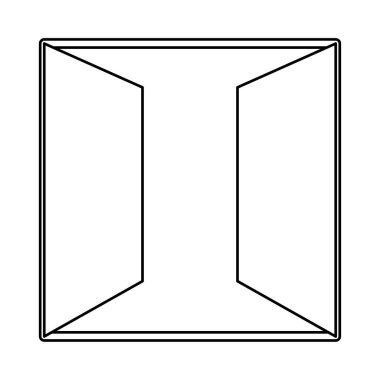 Beyaz arkaplanda izole edilmiş web tasarımı için ev vektör simgesinin ana kapısının açık olması. Ev ikonunun kapısı. Vektör illüstrasyonu.