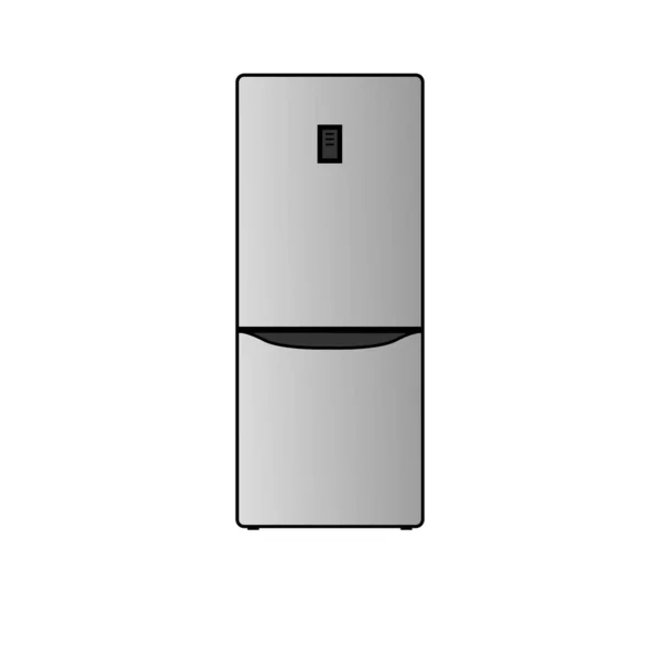 Vektor Illustration Eines Modernen Grauen Kühlschranks Kann Als Logo Oder — Stockvektor