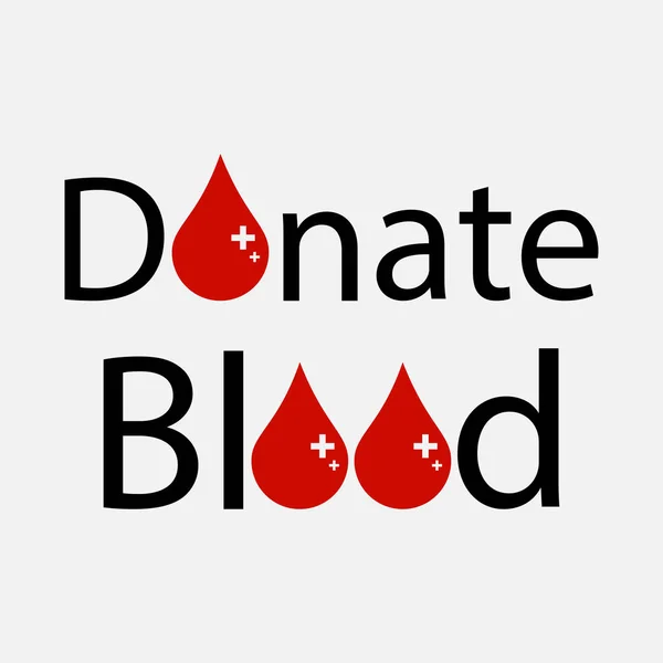 Szöveges Felirat Vércseppekkel Betű Helyett Emberek Felszólítása Hogy Adjanak Vért — Stock Vector