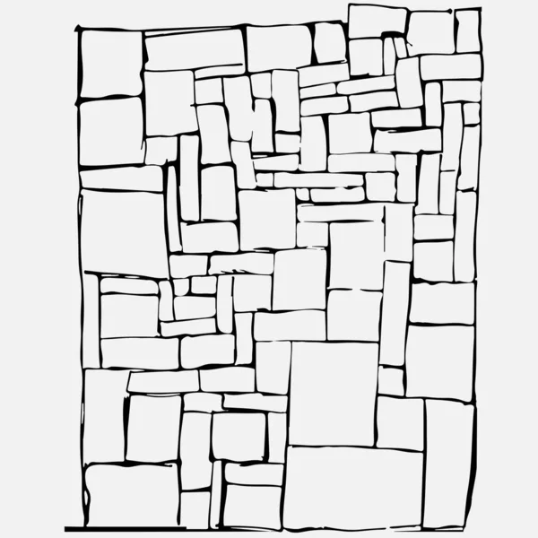 幾何学的要素からなる抽象的な背景 正方形や長方形から黒白色の背景 手描き ベクターイラスト — ストックベクタ