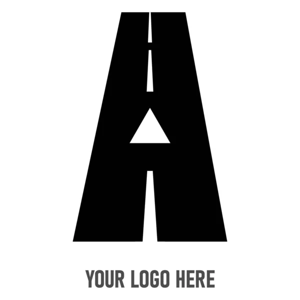 Logo Lettre Combiné Avec Route Marquage Routier — Image vectorielle