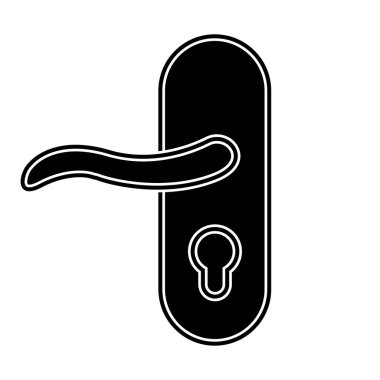 Beyaz arkaplanda izole edilmiş web tasarımı için ev vektör simgesinin ana kapısının açık olması. Ev ikonunun kapısı. Vektör illüstrasyonu.