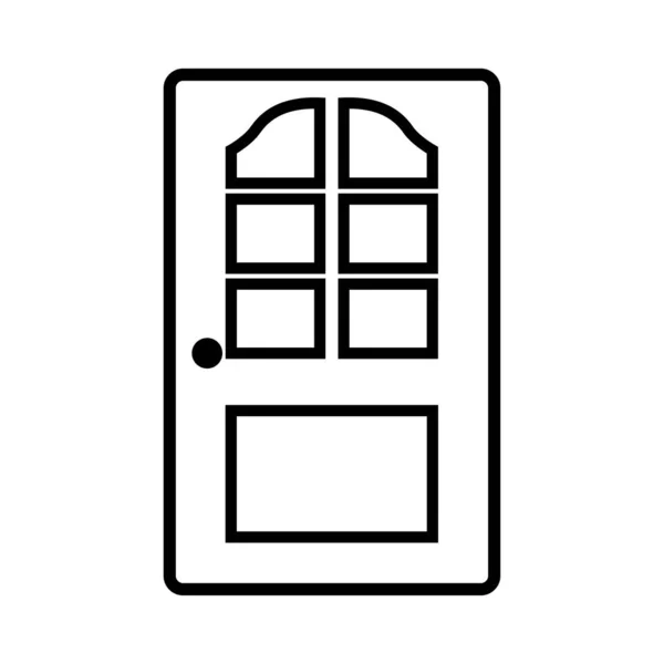 Esquema Puerta Abierta Del Icono Del Vector Casa Para Diseño — Archivo Imágenes Vectoriales