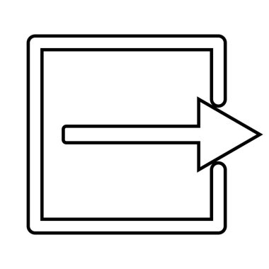 Beyaz arkaplanda izole edilmiş web tasarımı için ev vektör simgesinin ana kapısının açık olması. Ev ikonunun kapısı. Vektör illüstrasyonu.
