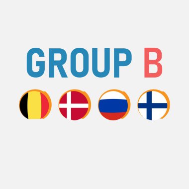 Avrupa futbol şampiyonasının grup aşamaları. Euro 2020. Vektör illüstrasyonu.