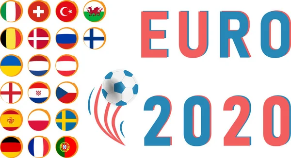 Etapas Grupos Del Campeonato Europeo Fútbol Euro 2020 Ilustración Vectorial — Vector de stock