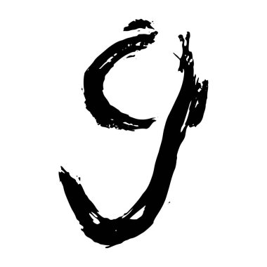 Fırçayla boyanmış figürler. Siyah fırça Eps vektör illüstrasyonu.