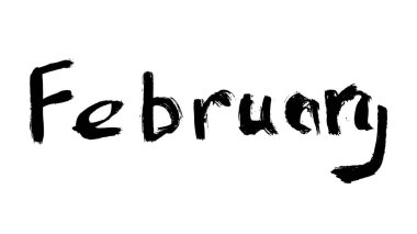 Bir fırçayla çizilen ayların isimleri.