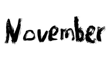 Bir fırçayla çizilen ayların isimleri.