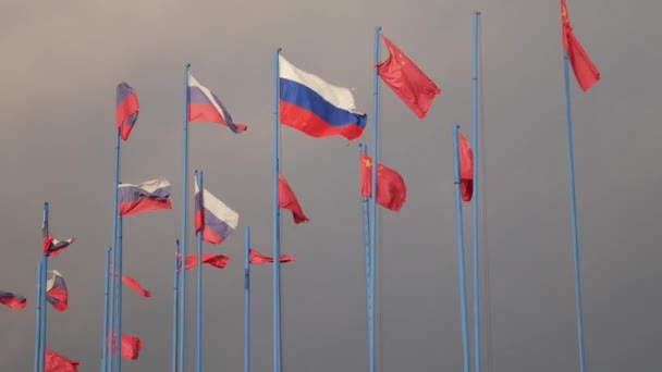 Bandera Naval Militar Urss Bandera Blanca Azul Con Una Estrella — Vídeo de stock