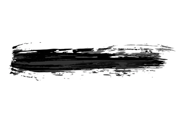 Stressad Banderoll Svart Isolerad Pensel Grunge Paint Rand Vektorborste Stroke — Stock vektor