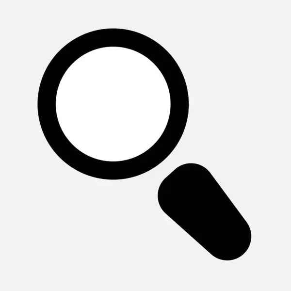 Forstørrelsesglasset Ikon Søgningen Tegn Information Søgemaskine Tegn Sort Simpel Isoleret – Stock-vektor