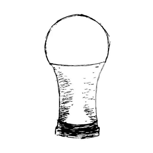 Sketch Light Bulb Drawn Hand Isolated Element White Background Can — 스톡 벡터