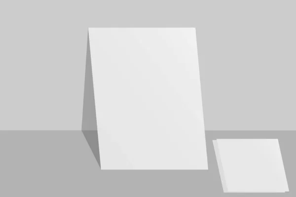 白色和灰色 一本公开的日记 矢量肌的例子 A4格式的小册子 — 图库矢量图片