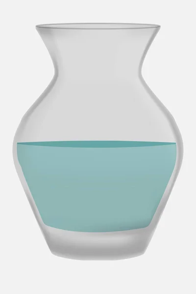 Vase Eau Vide Fait Dans Style Réaliste Vase Verre Pour — Image vectorielle