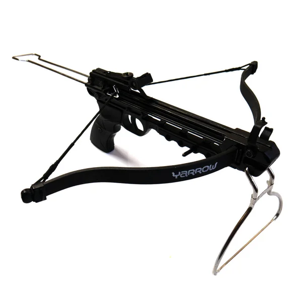 Sports black crossbow on a white background. — Stock Photo, Image