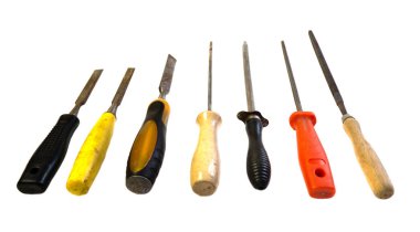 Bir dizi farklı keski ve dosya.. 