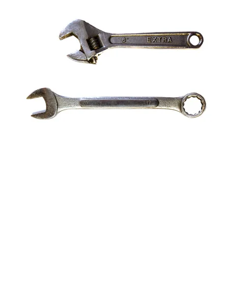 Skiftnyckeln till reparation. Verktyg för byggnation. — Stockfoto