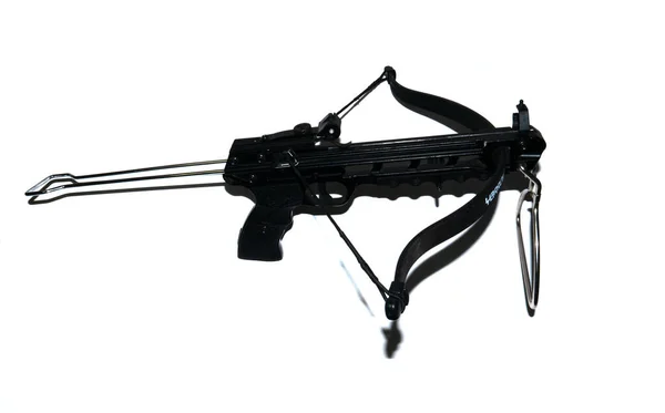 Sports black crossbow on a white background. — Stock Photo, Image
